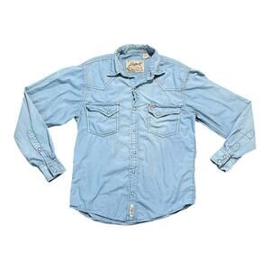 Rafter C Shirt Blue Western Pearl Snap Cowboy Collection